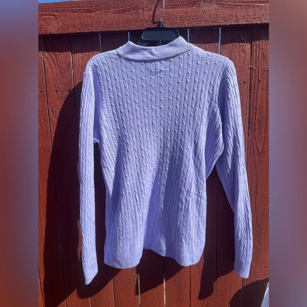 Karen Scott Petite Soft Purple Sweater Retro Light Lavender